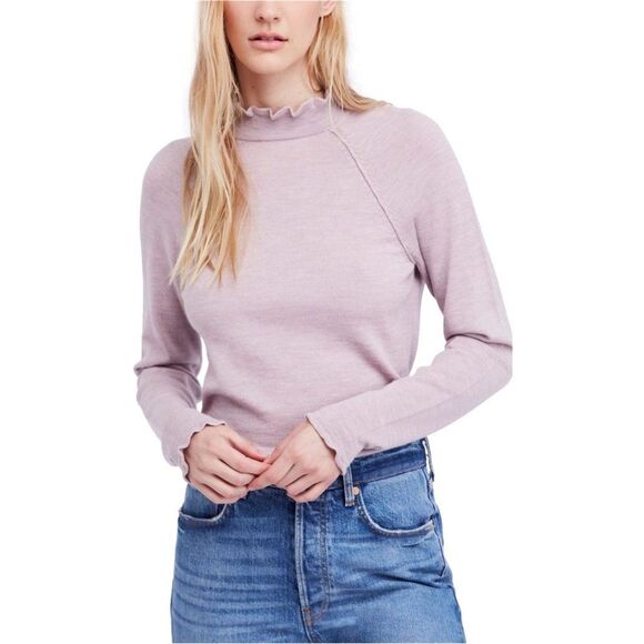 Free People Merino Wool Ruffled Pullover Sweater - Picture 1 of 3